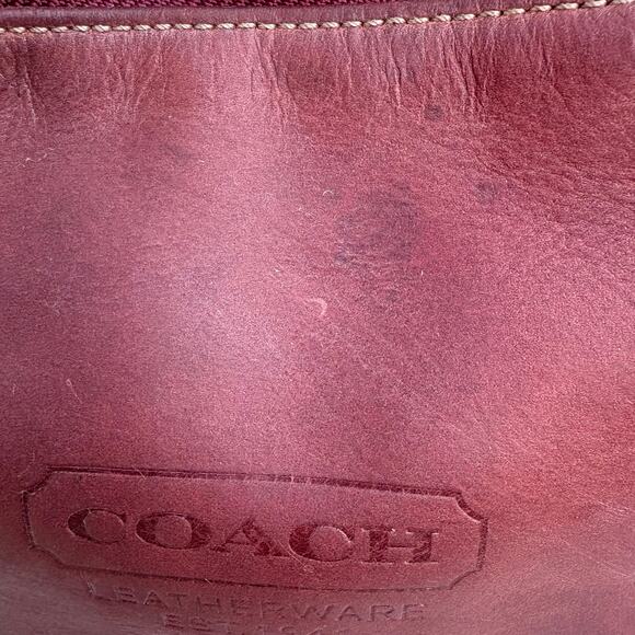 VTG Y2K Coach Leatherware Purse 8E85 Mini Baguette Handbag Red Zip Top - Picture 11 of 17